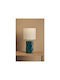 Ostaria Ceramic Table Lamp for Socket E27 with White Shade and Blue Base