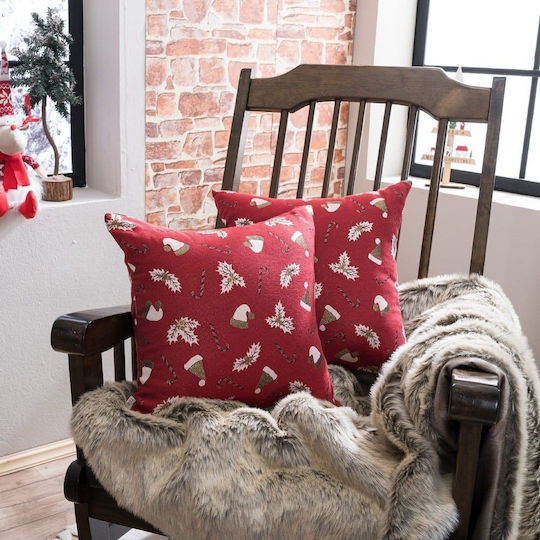 Teoran Christmas Decorative Square Pillowcase Red 45x45cm