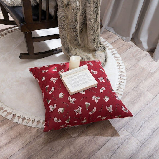 Teoran Christmas Decorative Square Pillowcase Red 65x65cm