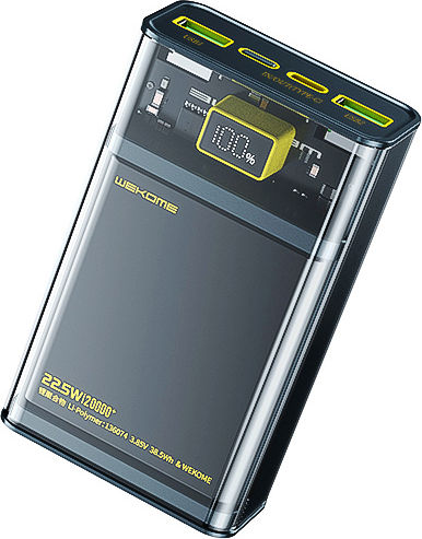 WK WP-321 Power Bank 20000mAh 20W with 2 USB-A Output Ports and USB-C Power Delivery / Quick Charge Black