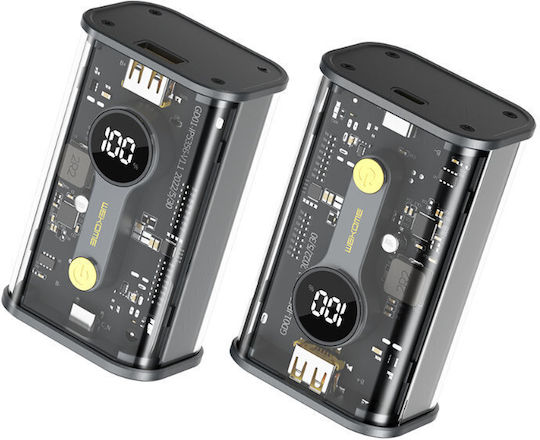 WK WP-333 Power Bank 10000mAh 20W with USB-A and USB-C USB Power Delivery Quick Charge Black
