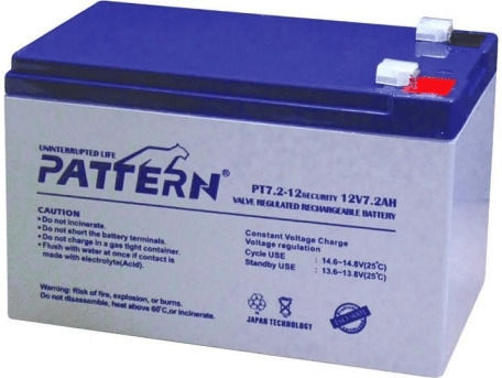 Pattern Battery PT7.2-12 F2 6.4mm Батерия UPS с Капацитет 7.2Ах и Напрежение 12V 1бр