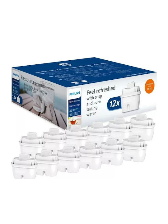 Philips Ανταλλακτικό Φίλτρο Νερού για Κανάτα Micro Xclean 12τμχ