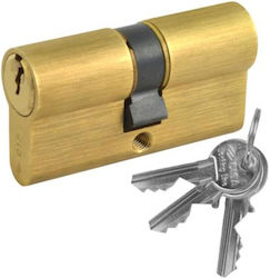 Lock Cylinder 80mm (30-50) with 3 Keys Gold