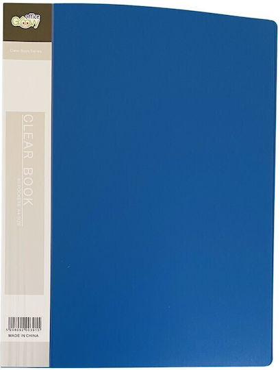 Groovy Clipboard Flexible with 60 plastic sleeves Slides for Paper A4 Blue 1pcs