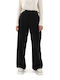 Black n Black Women's High-waisted Fabric Trousers Black