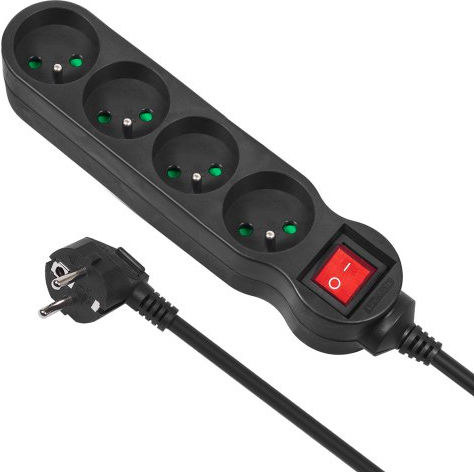 Maclean Energy Power Strip 4 Positions with Switch and Cable 5m