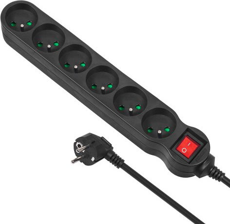 Maclean Energy Πολύπριζο 6 Θέσεων με USB-A, Διακόπτη και Καλώδιο 5m