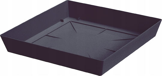 Prosperplast PPLFQ245 Πιάτο Γλάστρας Πλαστικό Anthracite 24.5x24.5εκ. PPLFQ245-S433