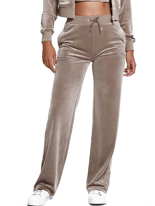 Guess Guess Damen Jogginghosen Samt Braune High...