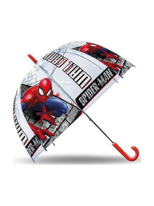 Next Детска чадър Извита дръжка Автоматична Spiderman Прозрачен с диаметър 46см.