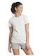 Adidas W 3-stripes Κοντομάνικη Γυναικεία Μπλούζα Λευκή