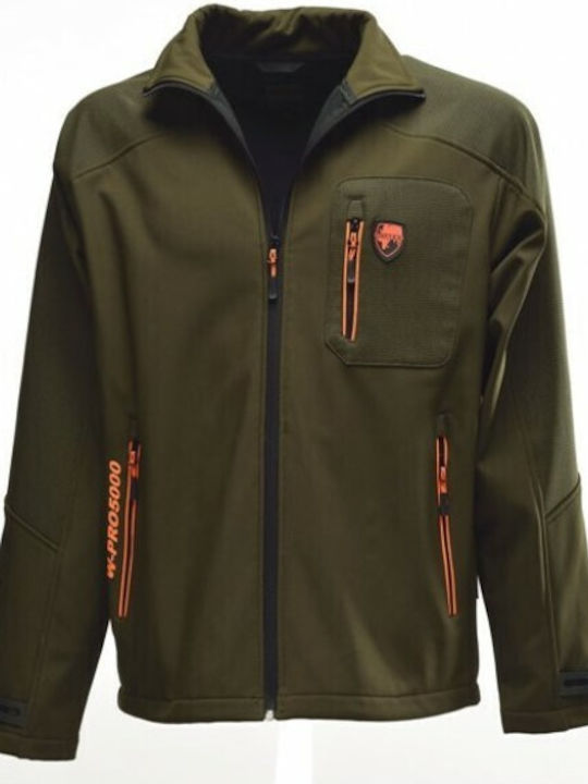 Univers Cardigan Softshell Tex Olive Αδιάβροχο Κυνηγετικό Μπουφάν Softshell Χακί