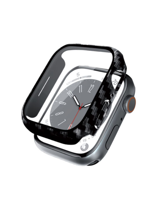 Crong Hybrid Plastikhülle mit Glas Carbon für Apple Watch 41mm