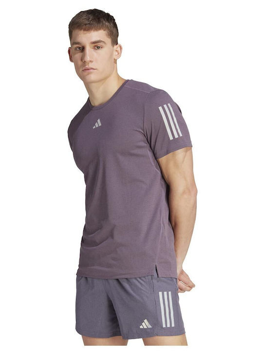 Adidas Ανδρικό Αθλητικό T-shirt Κοντομάνικο Μωβ