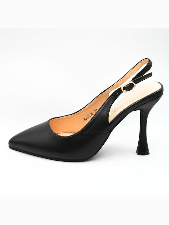 Plato Leder Pumps Schwarz