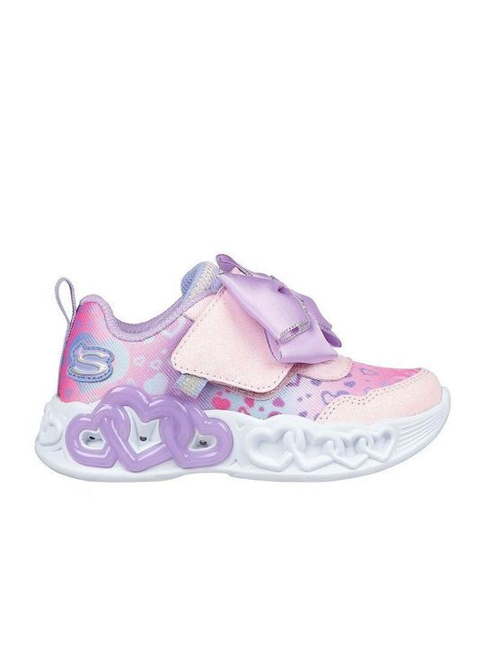Skechers Παιδικά Sneakers Infinite Heart με Φωτάκια Ροζ