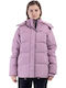 Scurtă Jachetă de femei Puffer pentru iarnă Roz