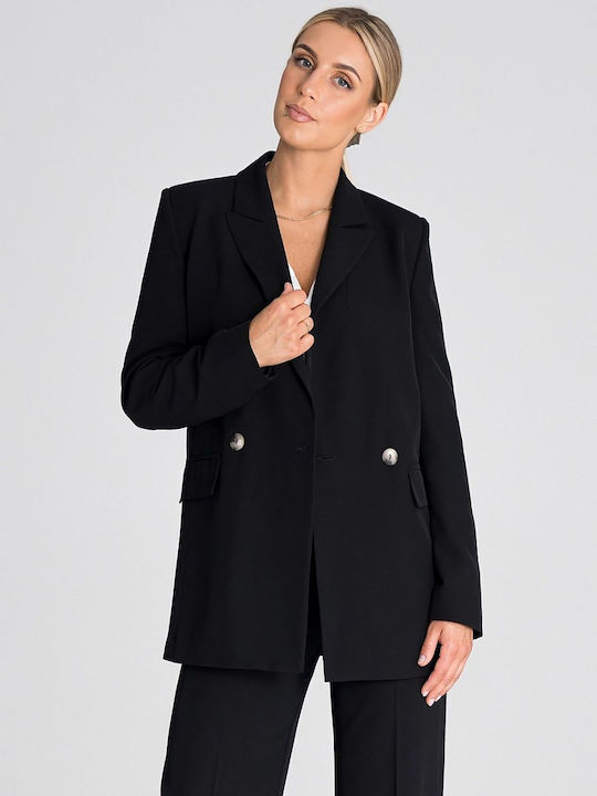 Figl Blazer pentru femei Sacou Negru