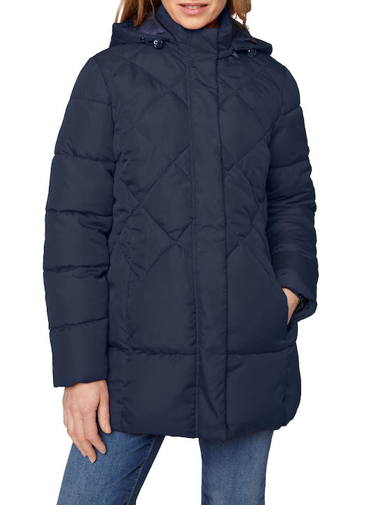 B.Coastline Women's Long Puffer Jacket for Winter Blue