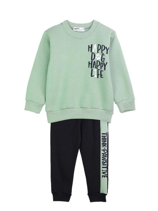 Nek Kids Wear Kids Sweatpants Set Green 2pcs