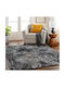 Saray Home Moroccan Thom Abstract Covor Rectangular Shaggy Cărbune de lemn