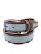 Men's Belt Leather Light Blue
