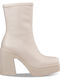 Women's Ankle Boots with High Heel Beige