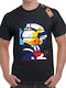 Rock Deal Donald Duck T-shirt Black Cotton