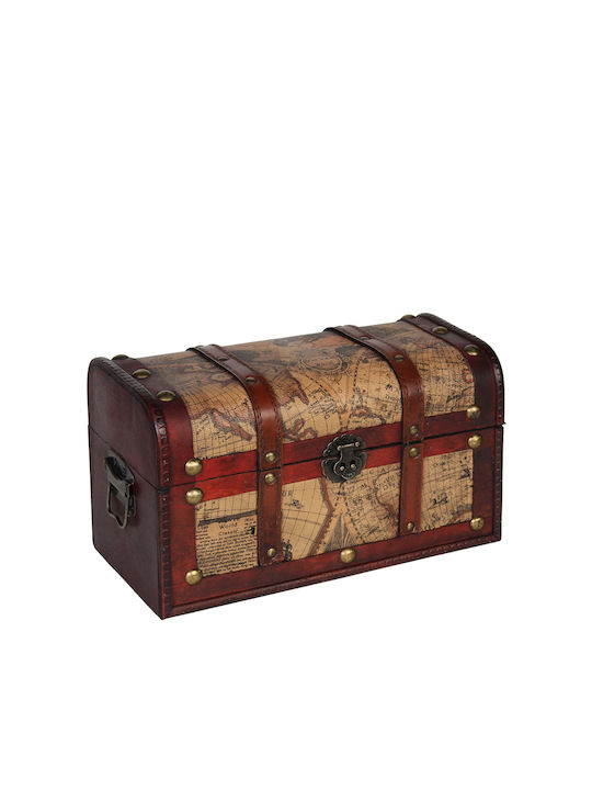 Keskor Wooden Decorative Trunk Brown 30x15.5x17.5cm