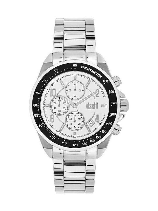Men's Watch Chronograph Battery with Silver Metal Bracelet