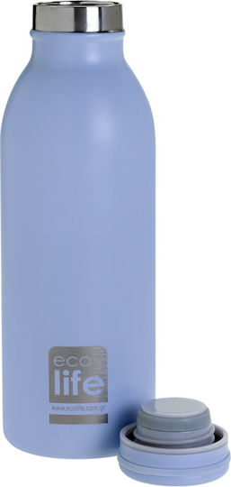 Ecolife Recyclable Bottle Thermos Stainless Steel BPA Free 450ml Blue