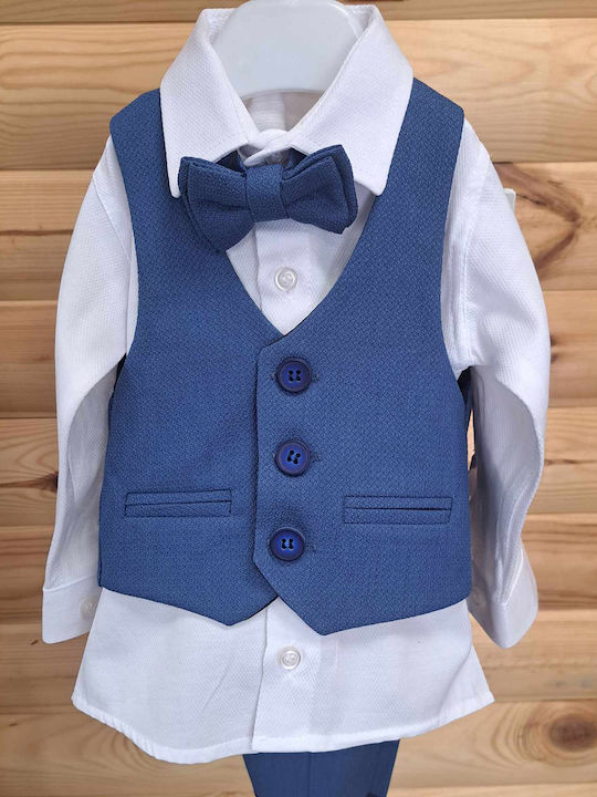 Extan Bebe Βαπτιστικό Κοστούμι για Αγόρι Μπλε