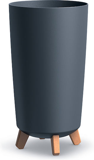 Prosperplast Gracia Tubus Slim Каспо Пластмасово Сиво Със Стойка 23.9x23.9см 4бр