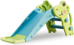 Fun Baby Plastic Slide with Basketball Hoop Blue