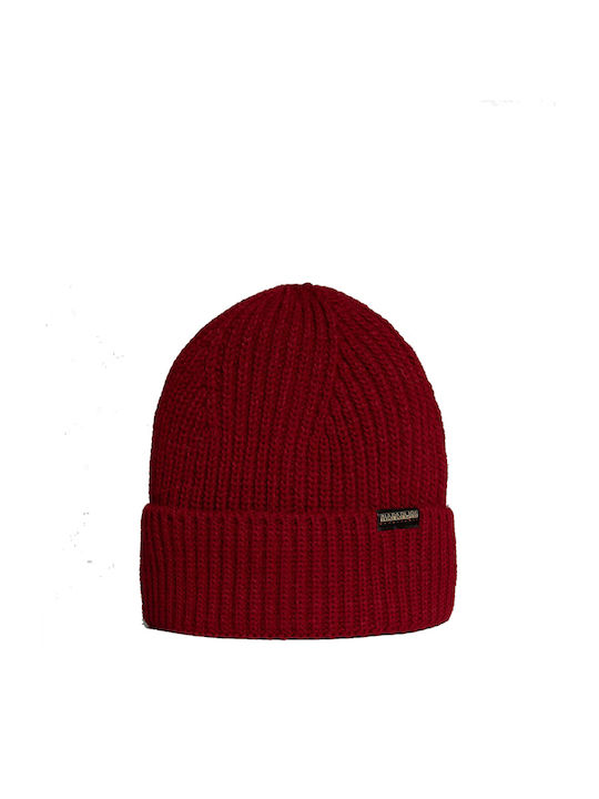 Napapijri Knitted Beanie Cap Burgundy