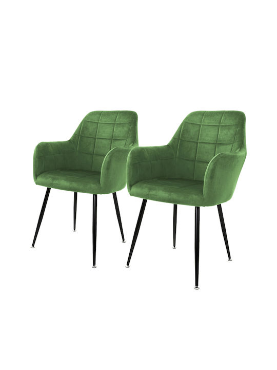 Armchairs Dining Room 58x60x84cm 2pcs Green