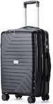 Lavor Large Travel Suitcase Hard Black with 4 Wheels Height 75cm.