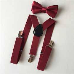 TakTakBaby Kinder Hosenträger Set mit Krawatte in Burgundisch Farbe mit 3 Clips TakTakBaby Kinder Hosenträger Set mit Krawatte in Burgundisch Farbe mit 3 Clips