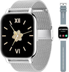 Popglory P66 Oțel inoxidabil Smartwatch (Argint...