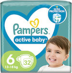 Pampers Active Baby Πάνες με Αυτοκόλλητο No. 6 για 13-18kg 32τμχ