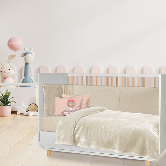 Das Home Κουβέρτα Κούνιας Βελουτέ Μπεζ 110x150εκ.