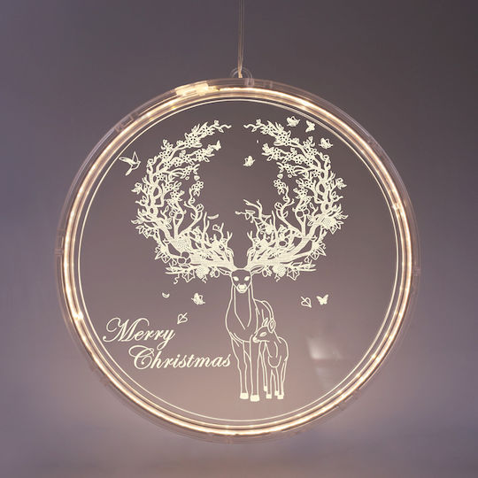 Aca Illuminated Christmas Plastic Figure Sign White Length 21cm 3d Acrylic Reindeer