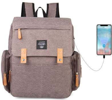 Lequeen Diaper Bag Gray 38x22x46cm.