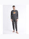 Admas Men's Winter Cotton Pajamas Set Gray