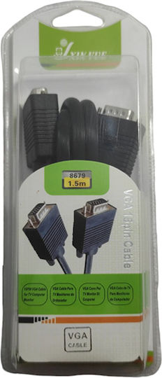 Cable VGA male - VGA male Μαύρο 1.5m (8679)