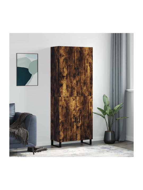 vidaXL Bookcase Smoky Oak 69.5x34x180cm