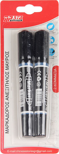 Tpster Ανεξίτηλοι Μαρκαδόροι Black 5mm Σετ 2τμχ
