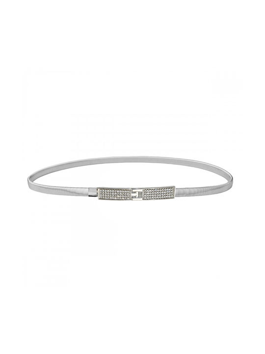 Fashion Vibes Elastic Women's Belt Silver