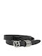 Athena Snake Leather Women's Belt Black